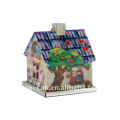 Christmas candy tin can wholesale mini house shaped tin lovely design house craft